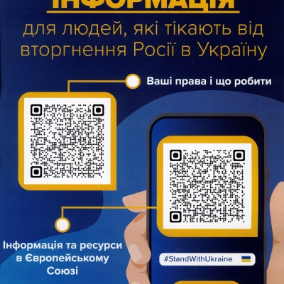 Plakat z kodem QR w języku ukraińskim