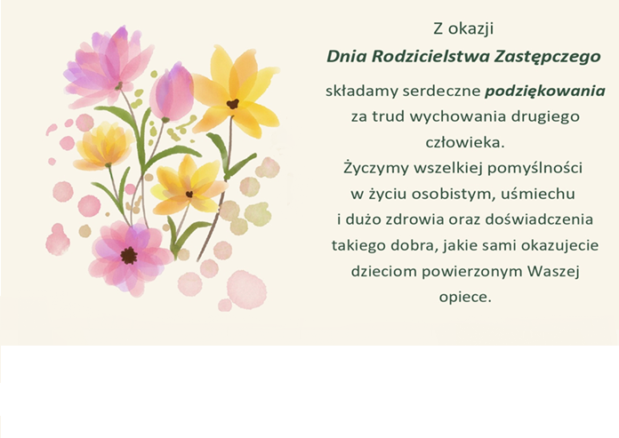 Zdjęcie do artykułu: Życzenia z okazji Dnia Rodzicielstwa Zastępczego