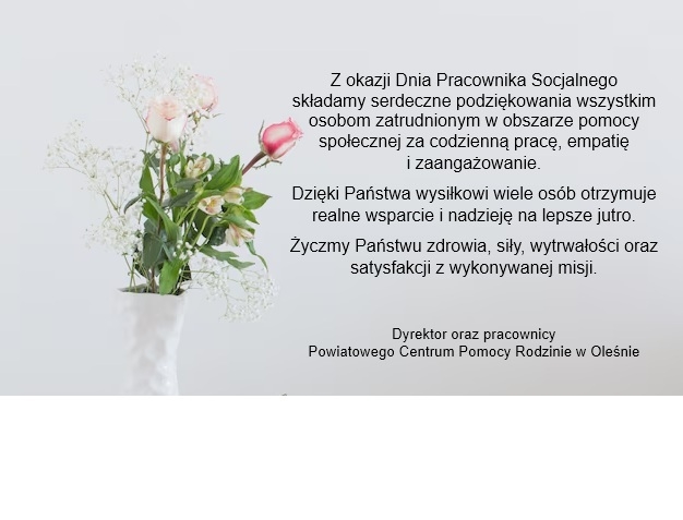 Zdjęcie do artykułu: Życzenia z okazji Dnia Pracownika Socjalnego